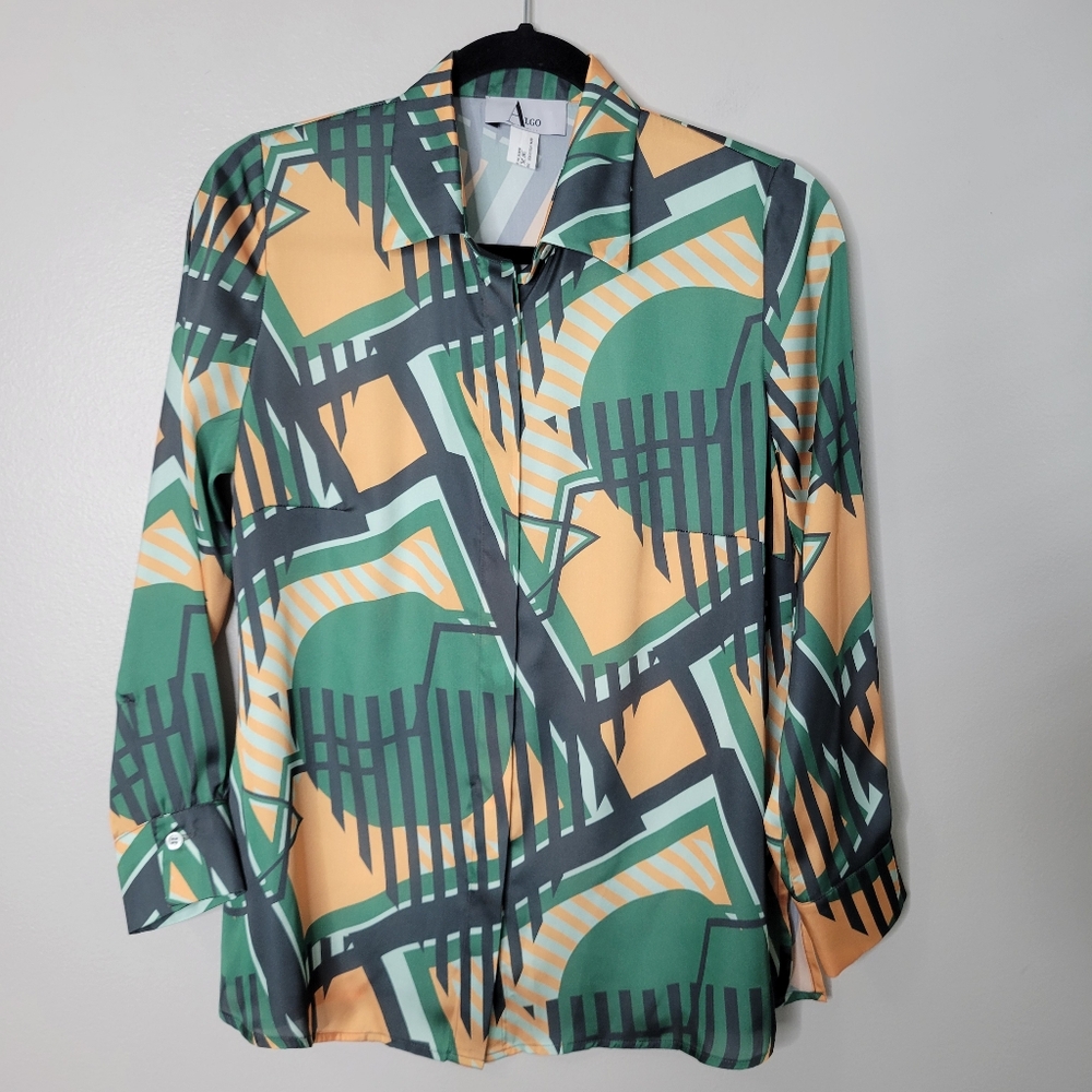 Alo Satin Geometric Blouse